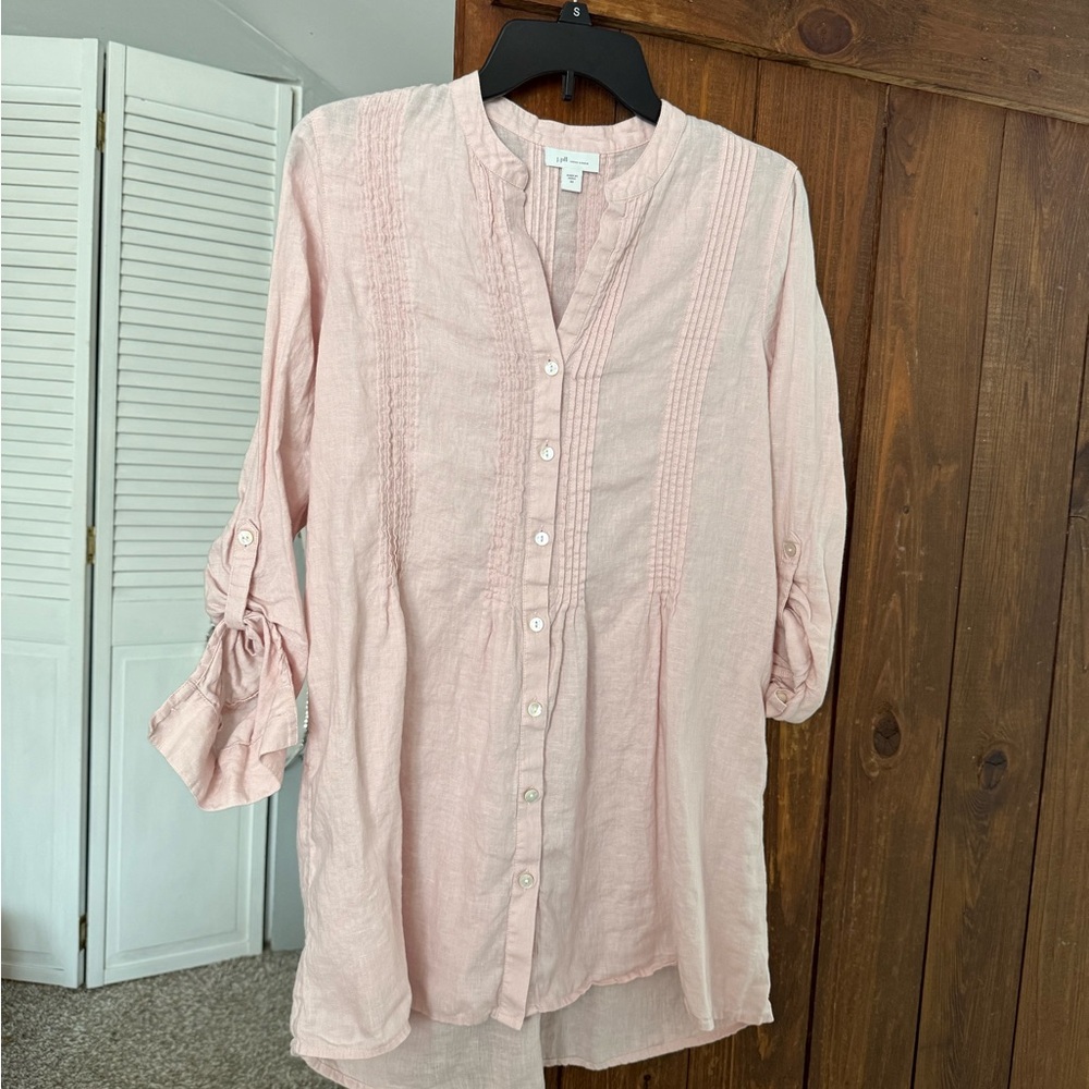 J. Jill Light Pink Button-Down Blouse